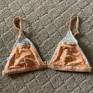 Pacsun orange crochet bikini top